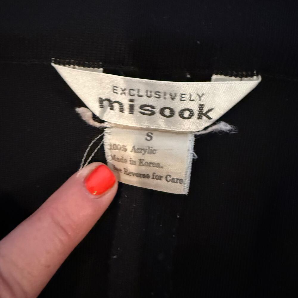 Misook Women's Black Nancy Wide Leg Mylana Crepe Pant Pull On‎ Stretch Pants - S - Picture 8 of 9